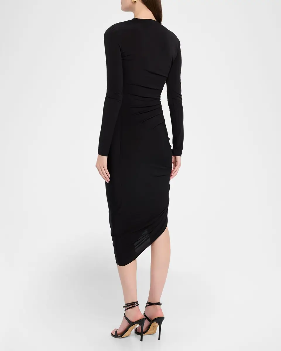 Prabal Gurung Asymmetric Twisted Shoulder Midi Dress | Thumbnail 3