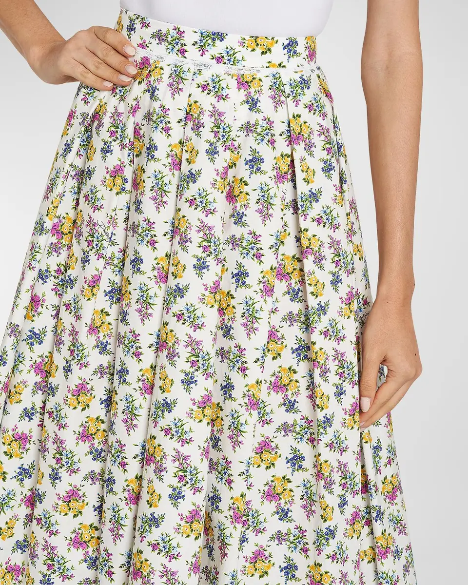 Dolce & Gabbana Floral Cotton-Blend Midi Skirt | Thumbnail 5
