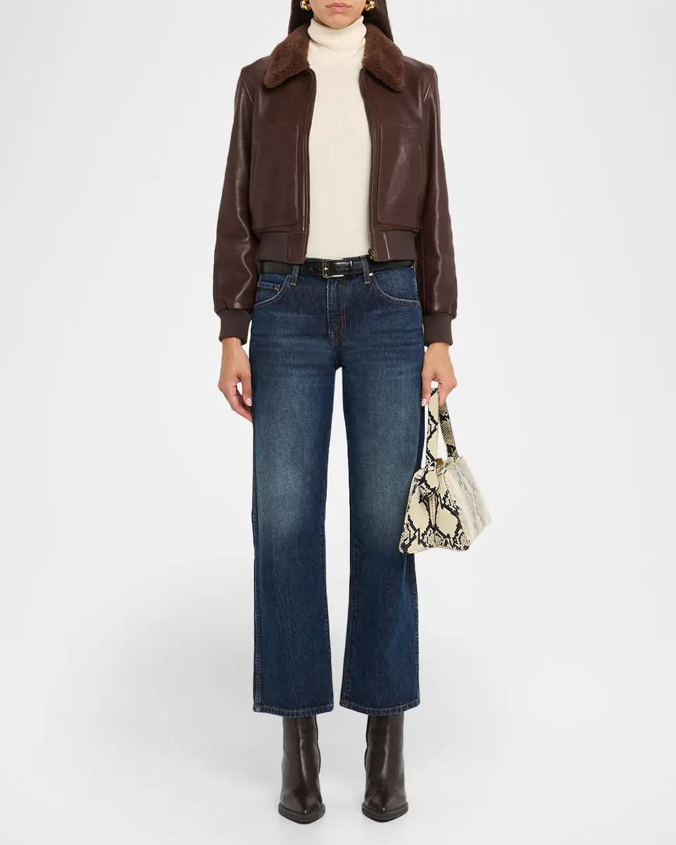 Nili Lotan Tom Lamb Shearling And Leather Aviator Jacket | Thumbnail 2