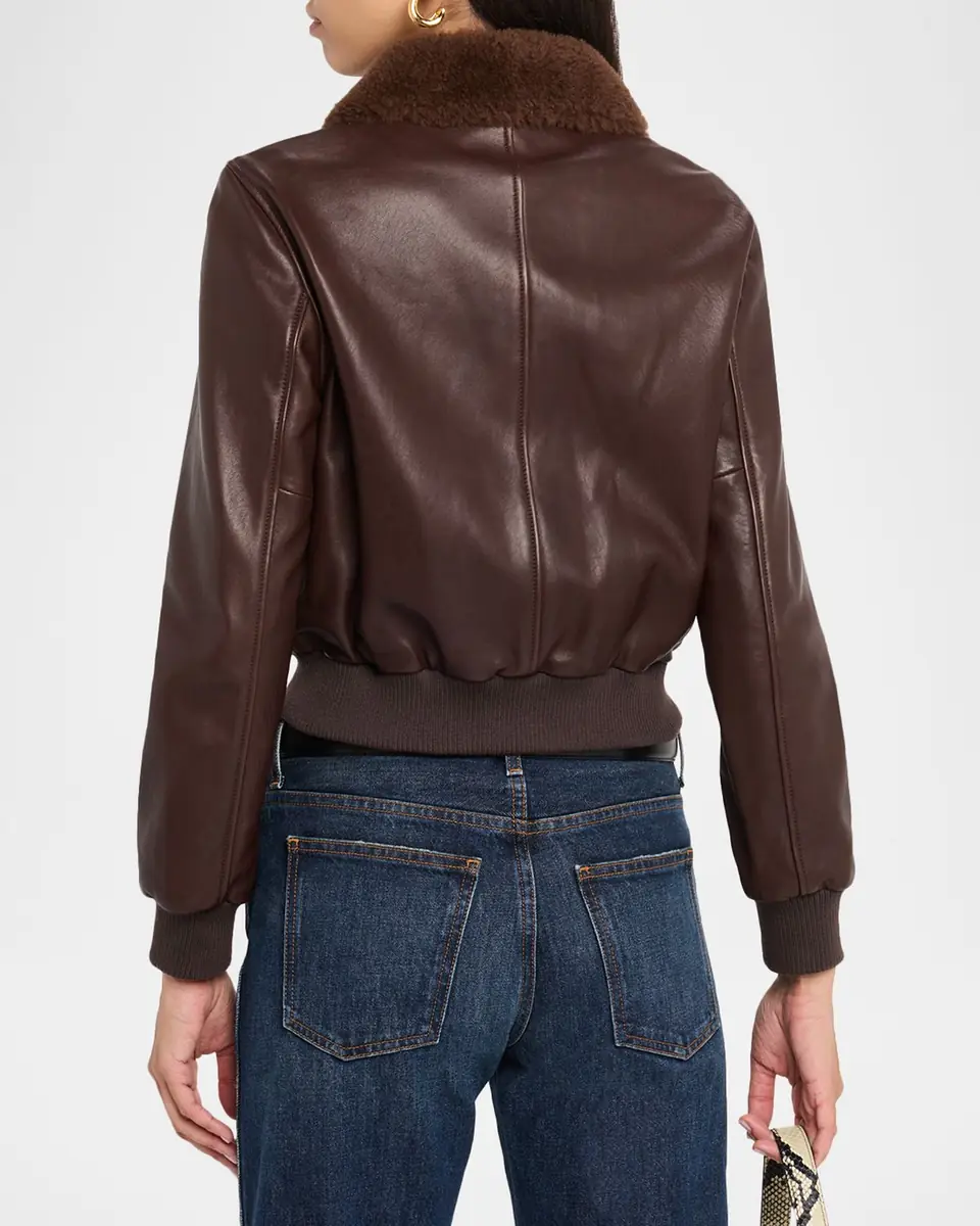 Nili Lotan Tom Lamb Shearling And Leather Aviator Jacket | Thumbnail 3