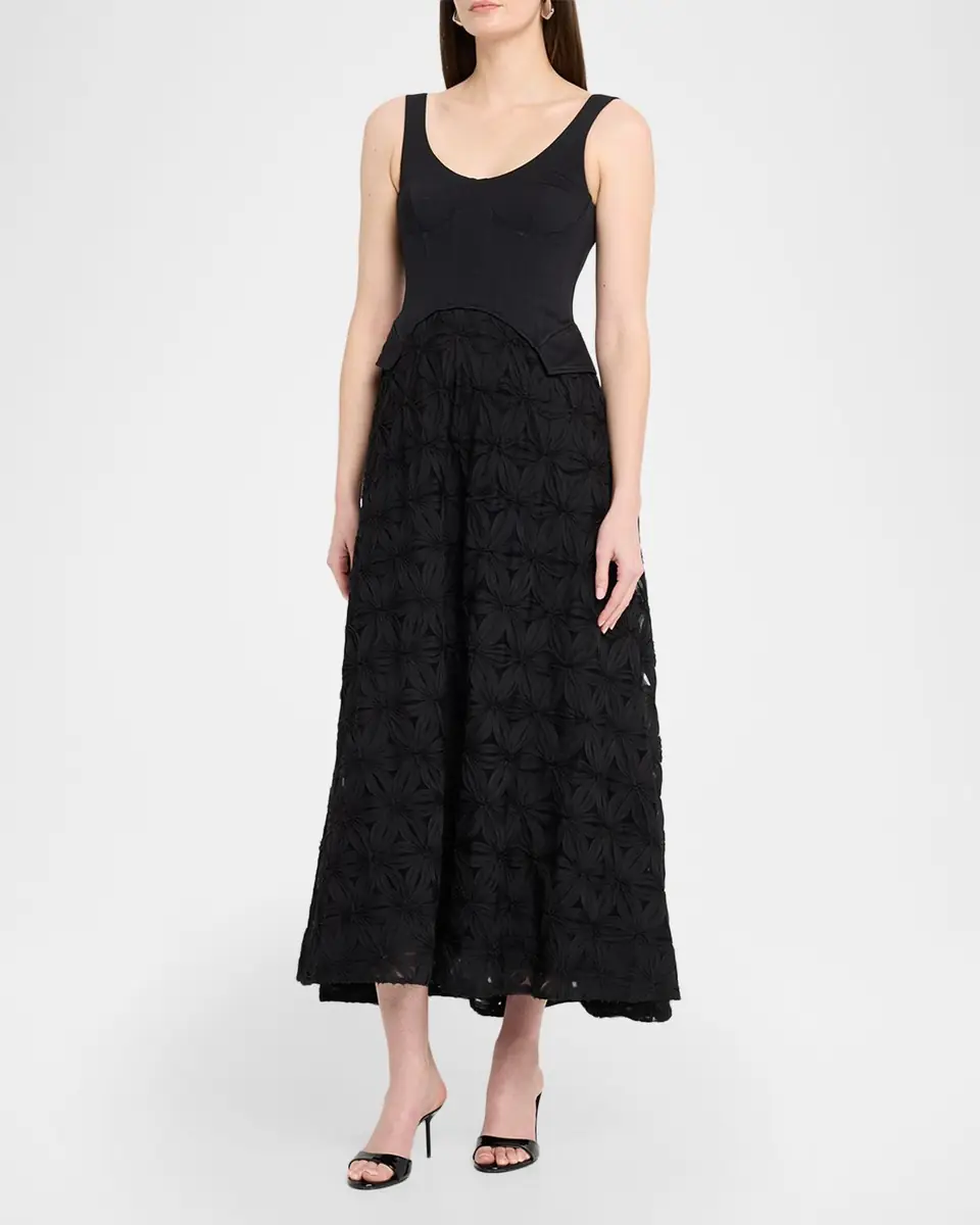 SIMKHAI Bryony Sleeveless Corset Lace Midi Dress | Thumbnail 8 SIMKHAI Bryony Sleeveless Corset Lace Midi Dress | Thumbnail 8