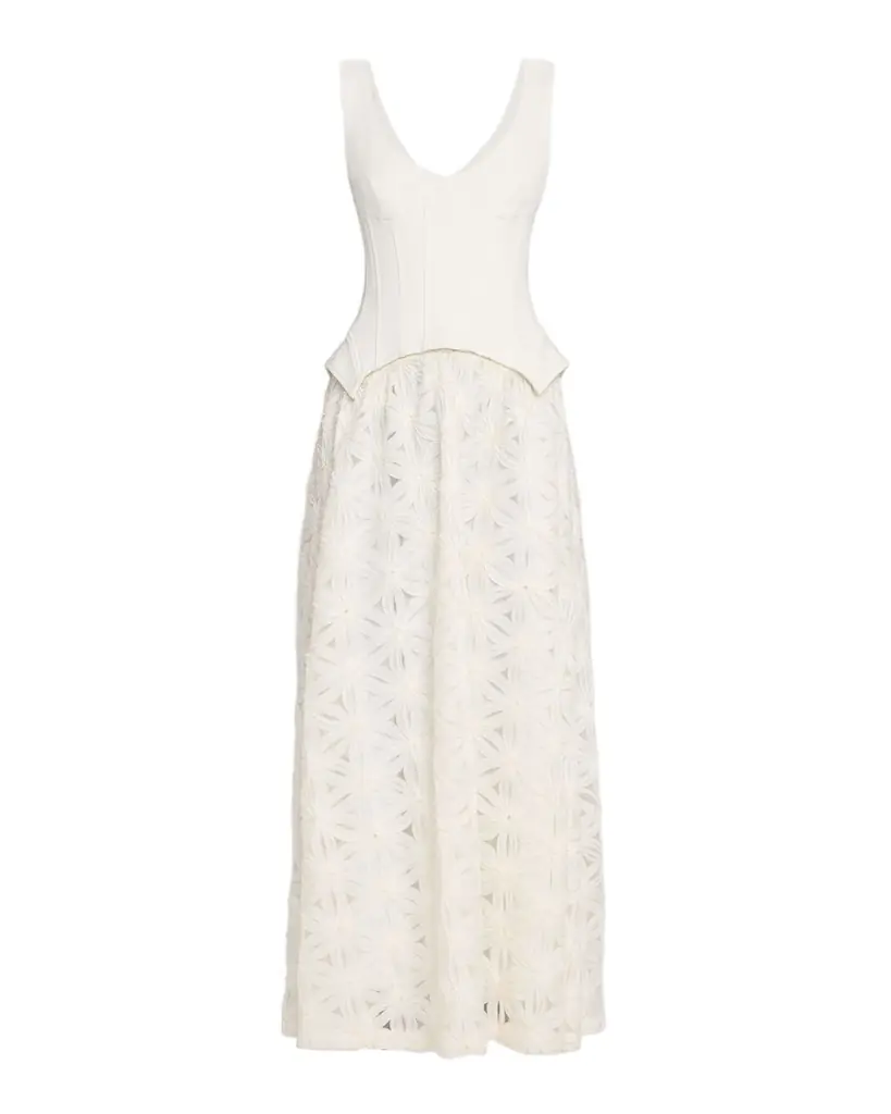 Bryony Sleeveless Corset Lace Midi Dress Bryony Sleeveless Corset Lace Midi Dress