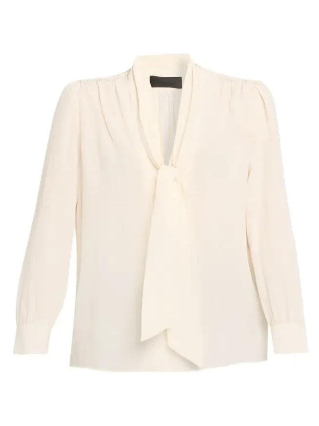 Colt Neck-Scarf Silk Blouse Colt Neck-Scarf Silk Blouse