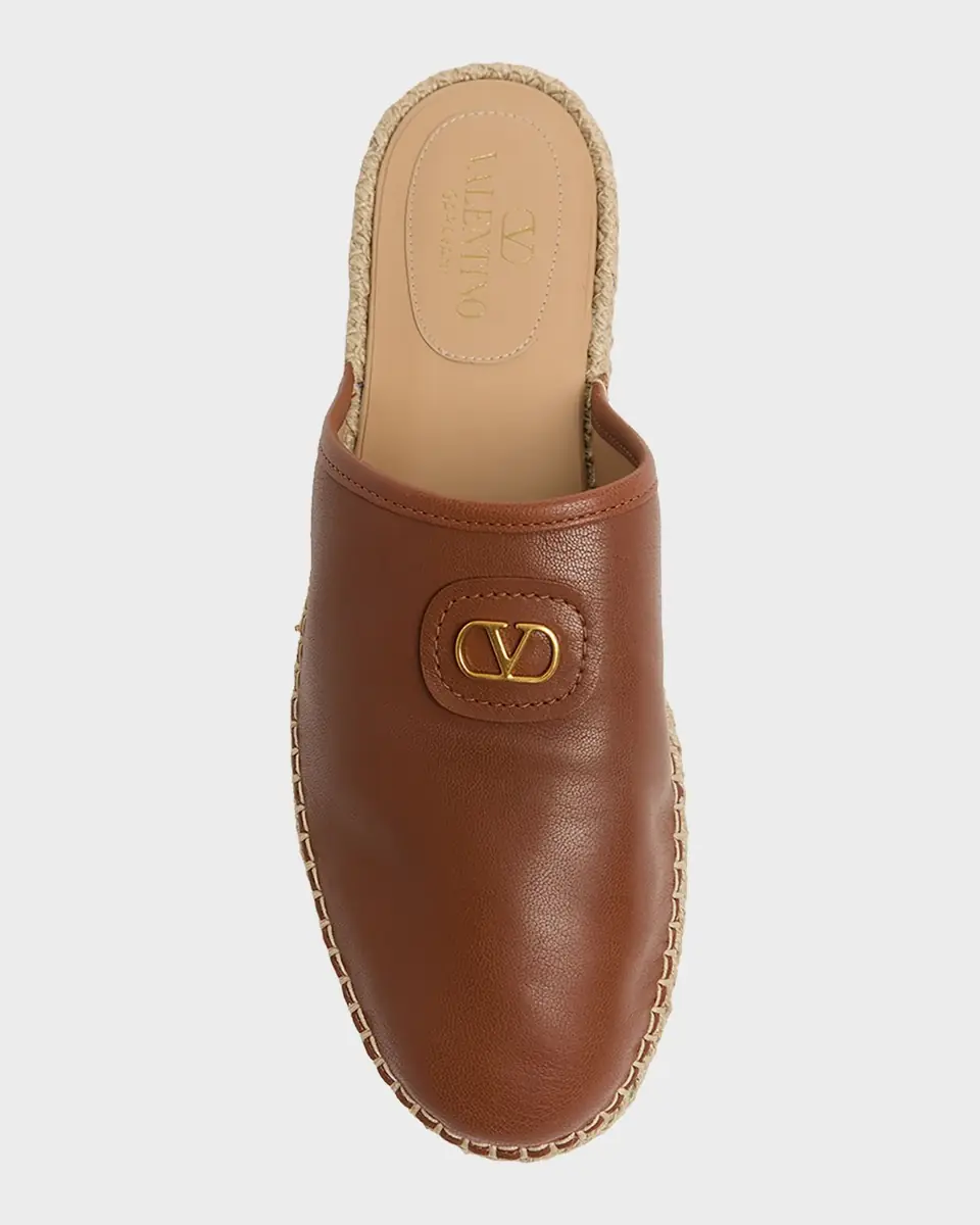 Valentino Garavani Men's Leather Espadrille Mule Slides | Thumbnail 3 Valentino Garavani Men's Leather Espadrille Mule Slides | Thumbnail 3