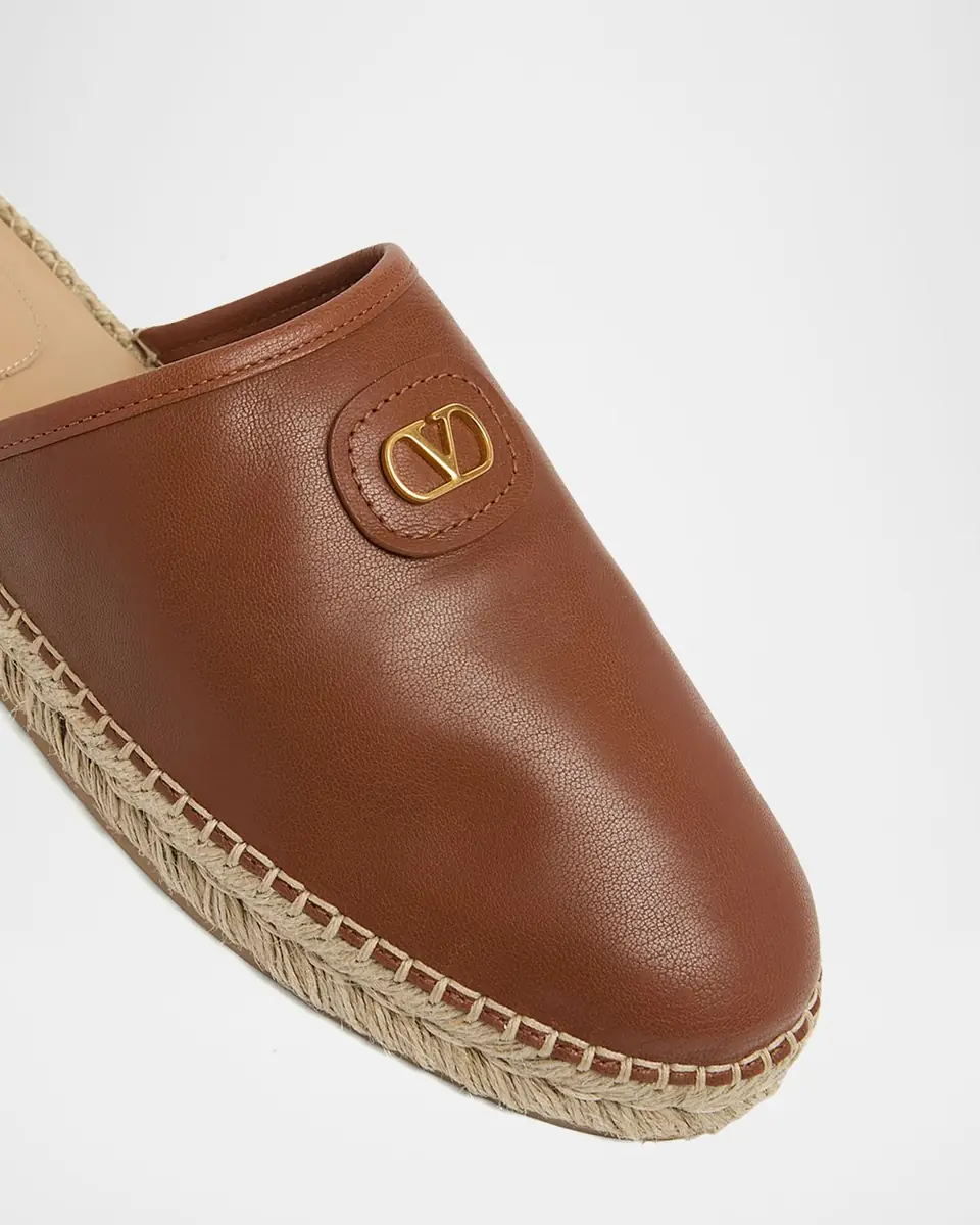 Valentino Garavani Men's Leather Espadrille Mule Slides | Thumbnail 4 Valentino Garavani Men's Leather Espadrille Mule Slides | Thumbnail 4
