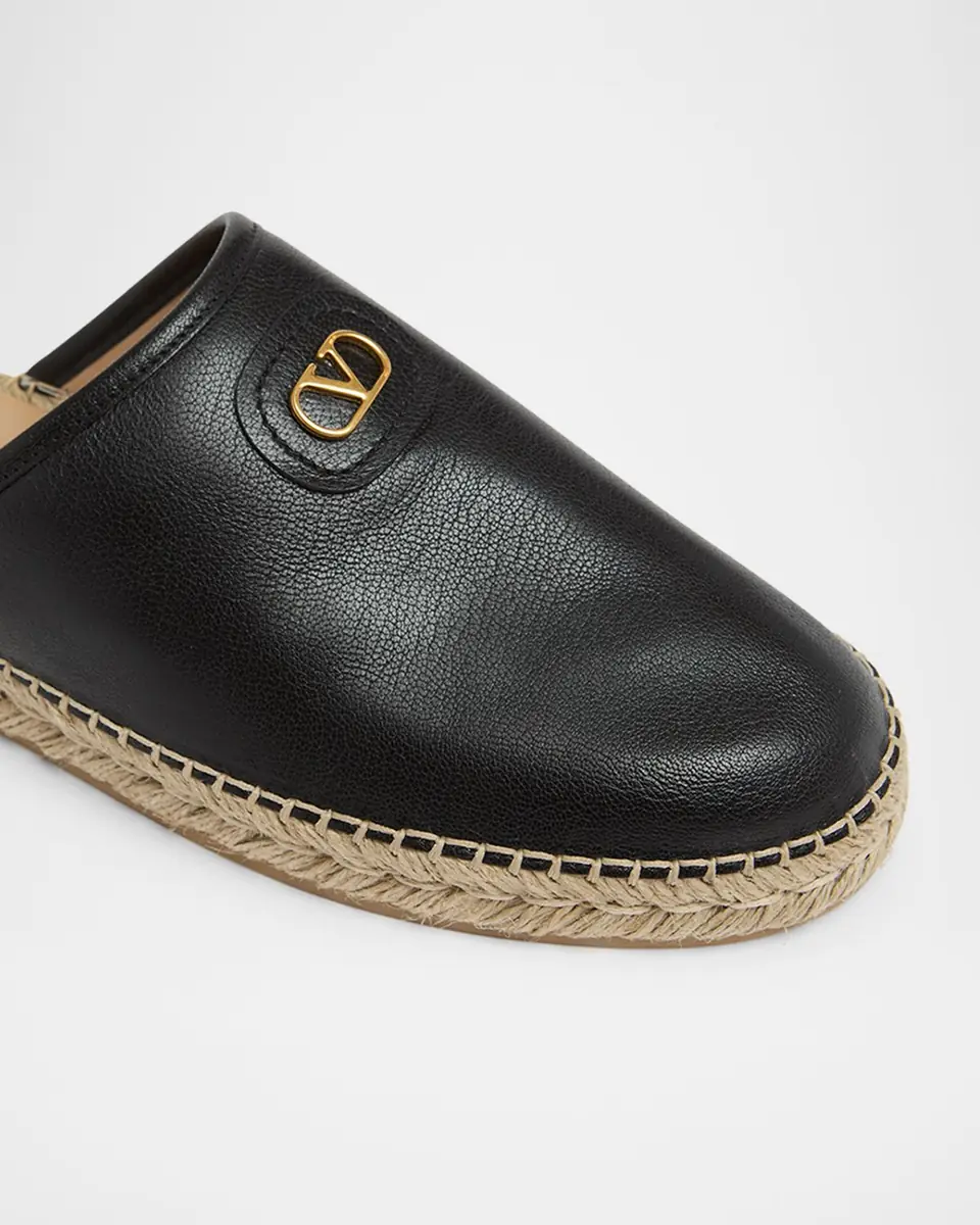 Valentino Garavani Men's Leather Espadrille Mule Slides | Thumbnail 8 Valentino Garavani Men's Leather Espadrille Mule Slides | Thumbnail 8