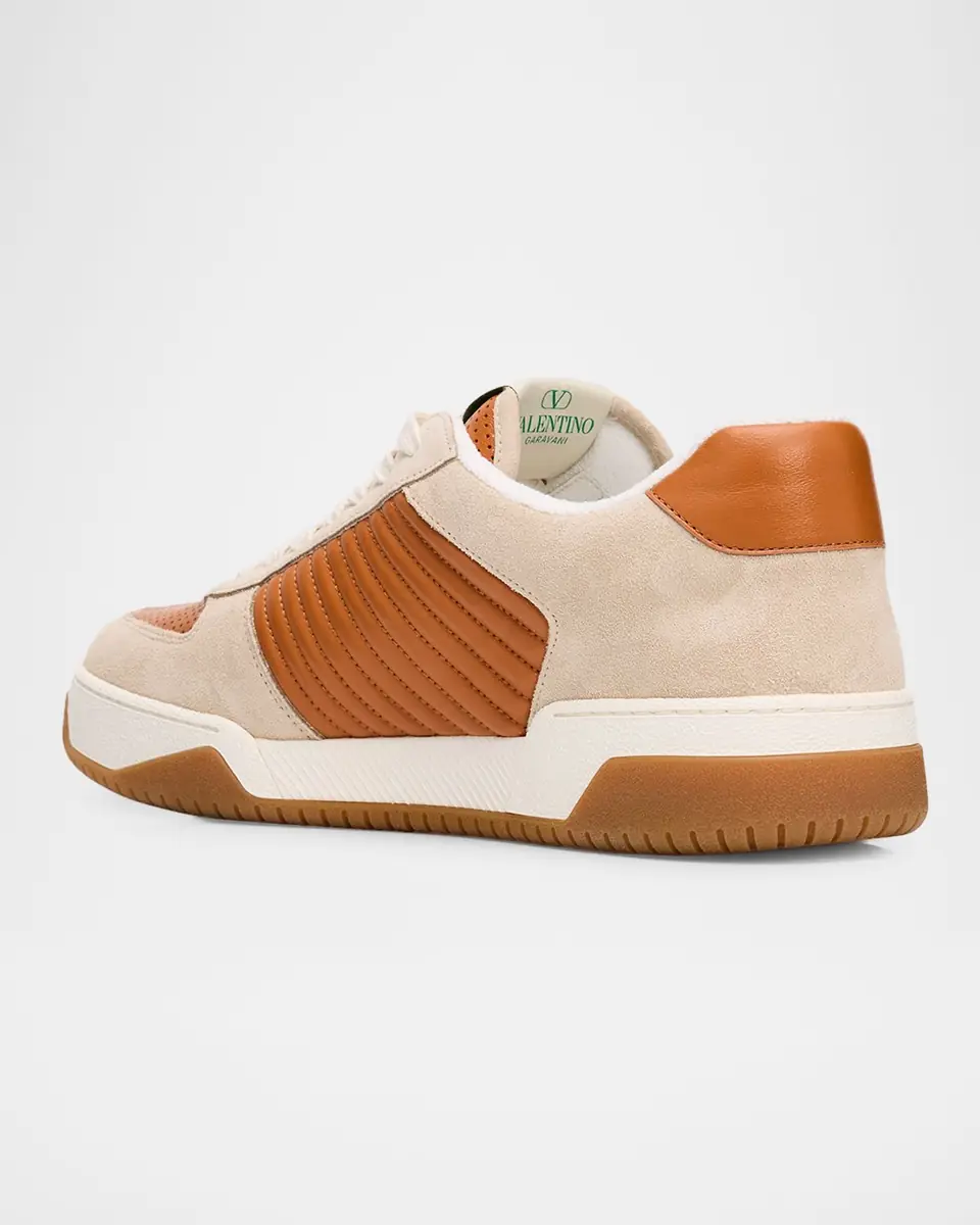 Valentino Garavani Men's Sparry Split Leather and Napa Low-Top Sneakers | Thumbnail 13 Valentino Garavani Men's Sparry Split Leather and Napa Low-Top Sneakers | Thumbnail 13