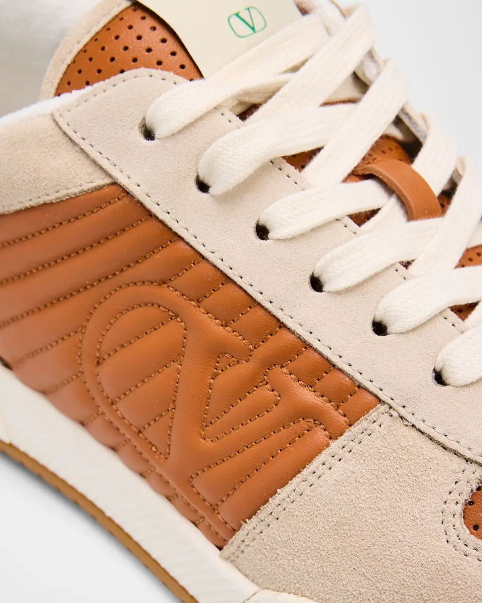 Valentino Garavani Men's Sparry Split Leather and Napa Low-Top Sneakers | Thumbnail 14 Valentino Garavani Men's Sparry Split Leather and Napa Low-Top Sneakers | Thumbnail 14