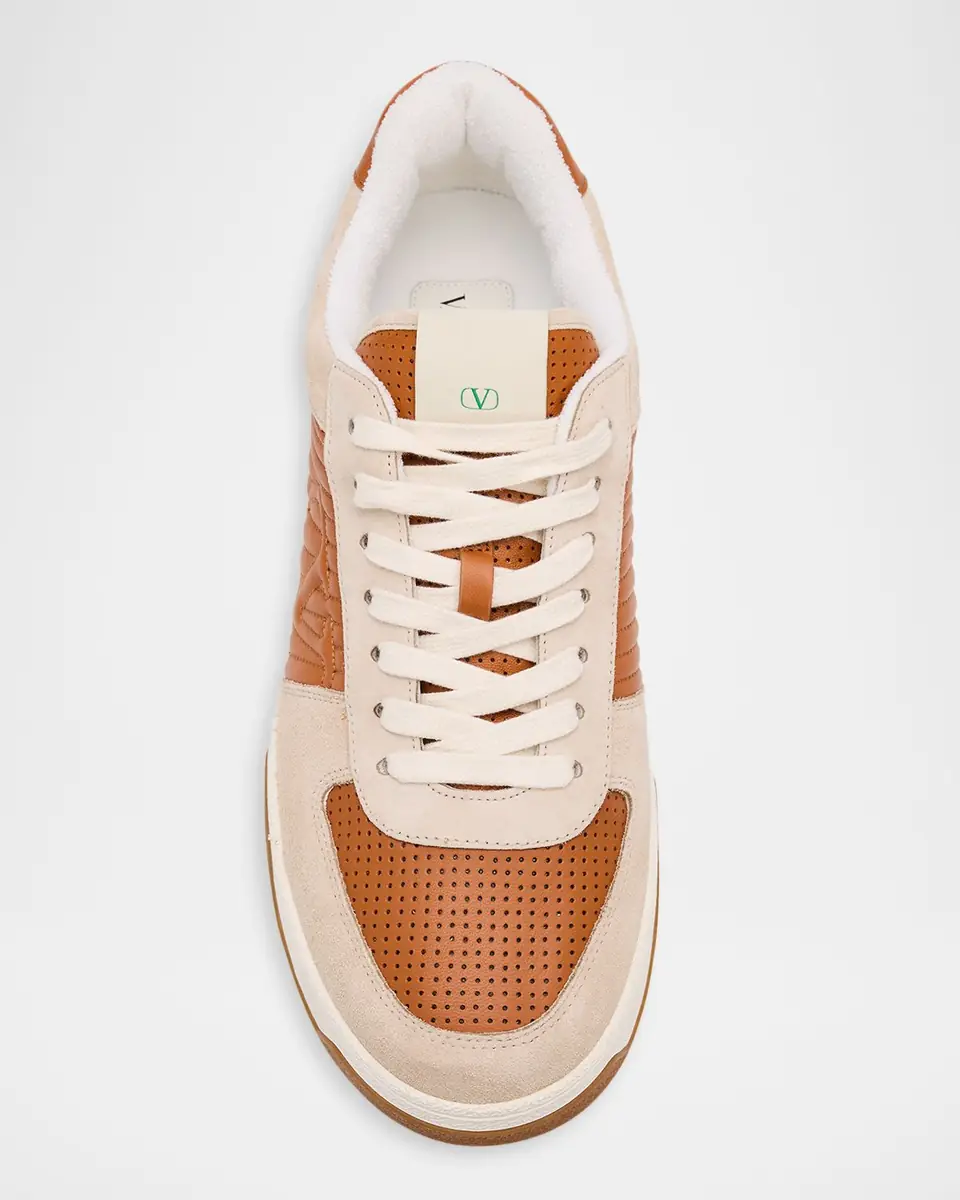 Valentino Garavani Men's Sparry Split Leather and Napa Low-Top Sneakers | Thumbnail 15 Valentino Garavani Men's Sparry Split Leather and Napa Low-Top Sneakers | Thumbnail 15