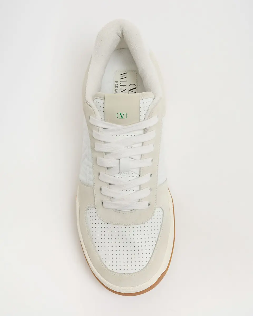 Valentino Garavani Men's Sparry Split Leather and Napa Low-Top Sneakers | Thumbnail 3 Valentino Garavani Men's Sparry Split Leather and Napa Low-Top Sneakers | Thumbnail 3