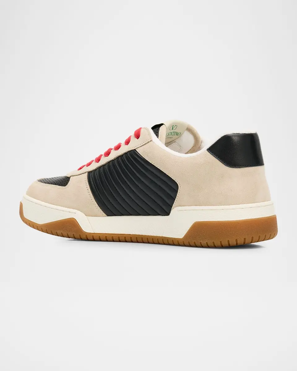 Valentino Garavani Men's Sparry Split Leather and Napa Low-Top Sneakers | Thumbnail 7 Valentino Garavani Men's Sparry Split Leather and Napa Low-Top Sneakers | Thumbnail 7
