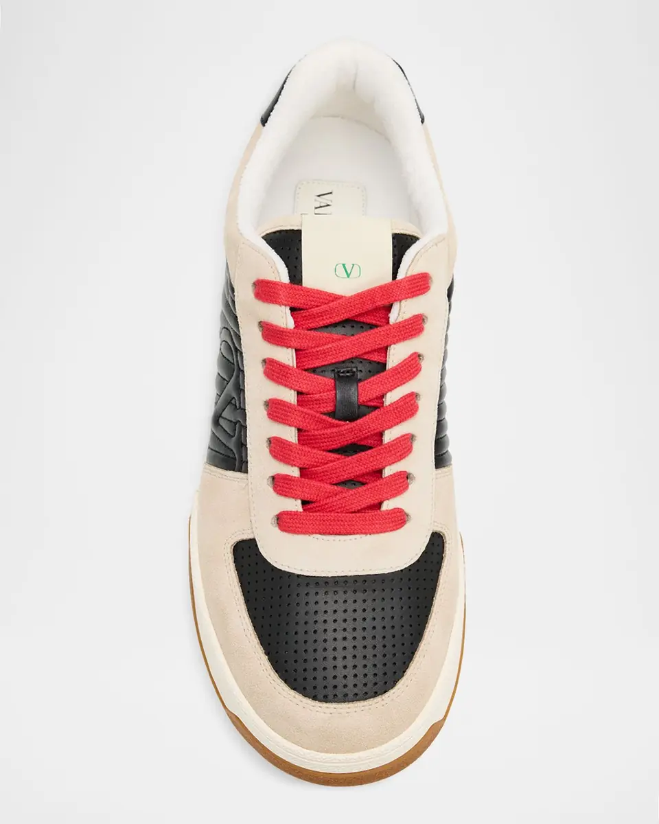 Valentino Garavani Men's Sparry Split Leather and Napa Low-Top Sneakers | Thumbnail 9 Valentino Garavani Men's Sparry Split Leather and Napa Low-Top Sneakers | Thumbnail 9