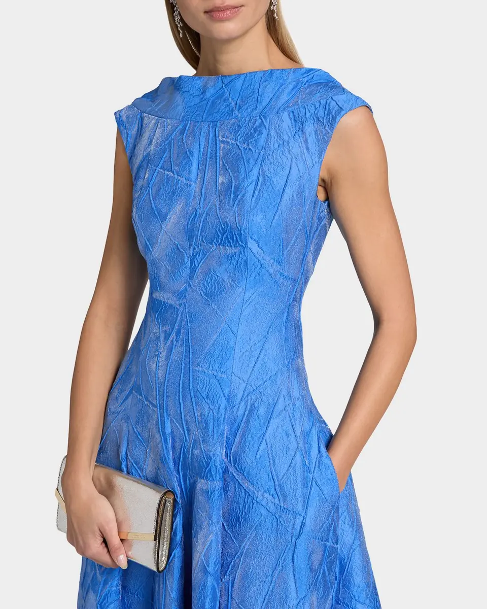 Talbot Runhof Textured Faille Jacquard High-Neck Gown | Thumbnail 5 Talbot Runhof Textured Faille Jacquard High-Neck Gown | Thumbnail 5
