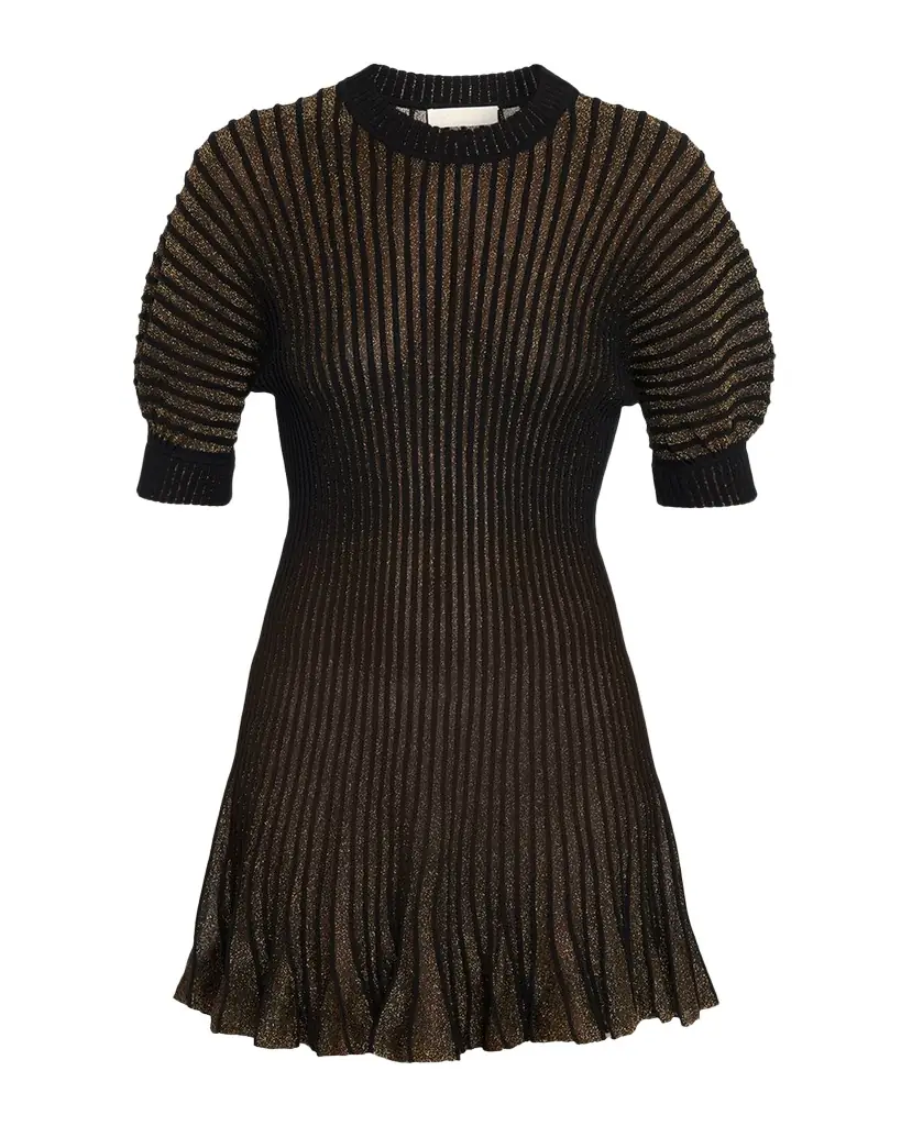 Ulla Johnson Talie Sparkly Knit Puff-Sleeve Mini Dress | Image 1 Ulla Johnson Talie Sparkly Knit Puff-Sleeve Mini Dress | Image 1