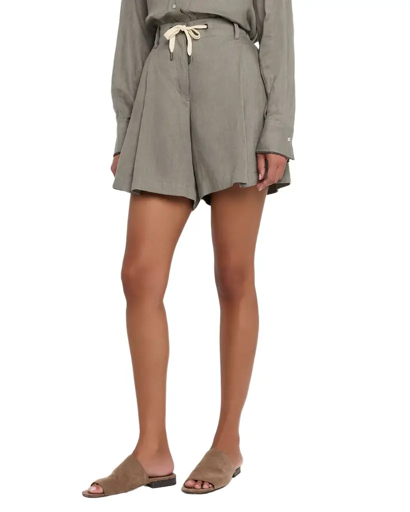 Linen Pleated Pull-On Shorts Linen Pleated Pull-On Shorts