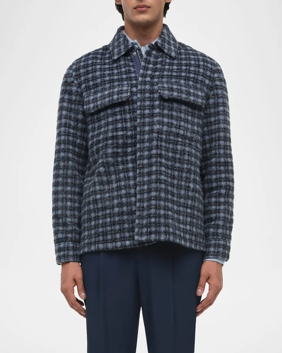 SIMKHAI Men's Caleb Plaid Shirt Jacket | Thumbnail 3 SIMKHAI Men's Caleb Plaid Shirt Jacket | Thumbnail 3