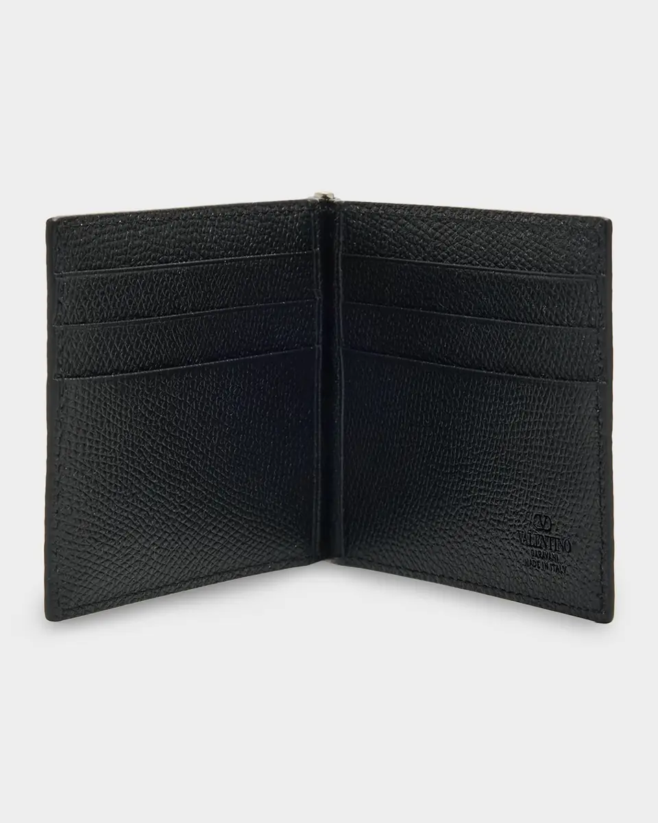 Valentino Garavani Men's Vlogo Signature Grainy Calfskin Money Clip Wallet | Thumbnail 3 Valentino Garavani Men's Vlogo Signature Grainy Calfskin Money Clip Wallet | Thumbnail 3