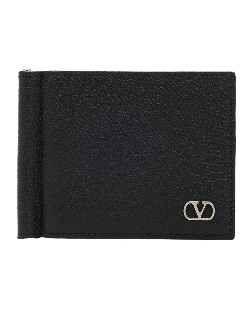 Valentino Garavani Men 's Vlogo Signature Grainy Calfskin Money Clip Wallet | Image 1 Valentino Garavani Men 's Vlogo Signature Grainy Calfskin Money Clip Wallet | Image 1