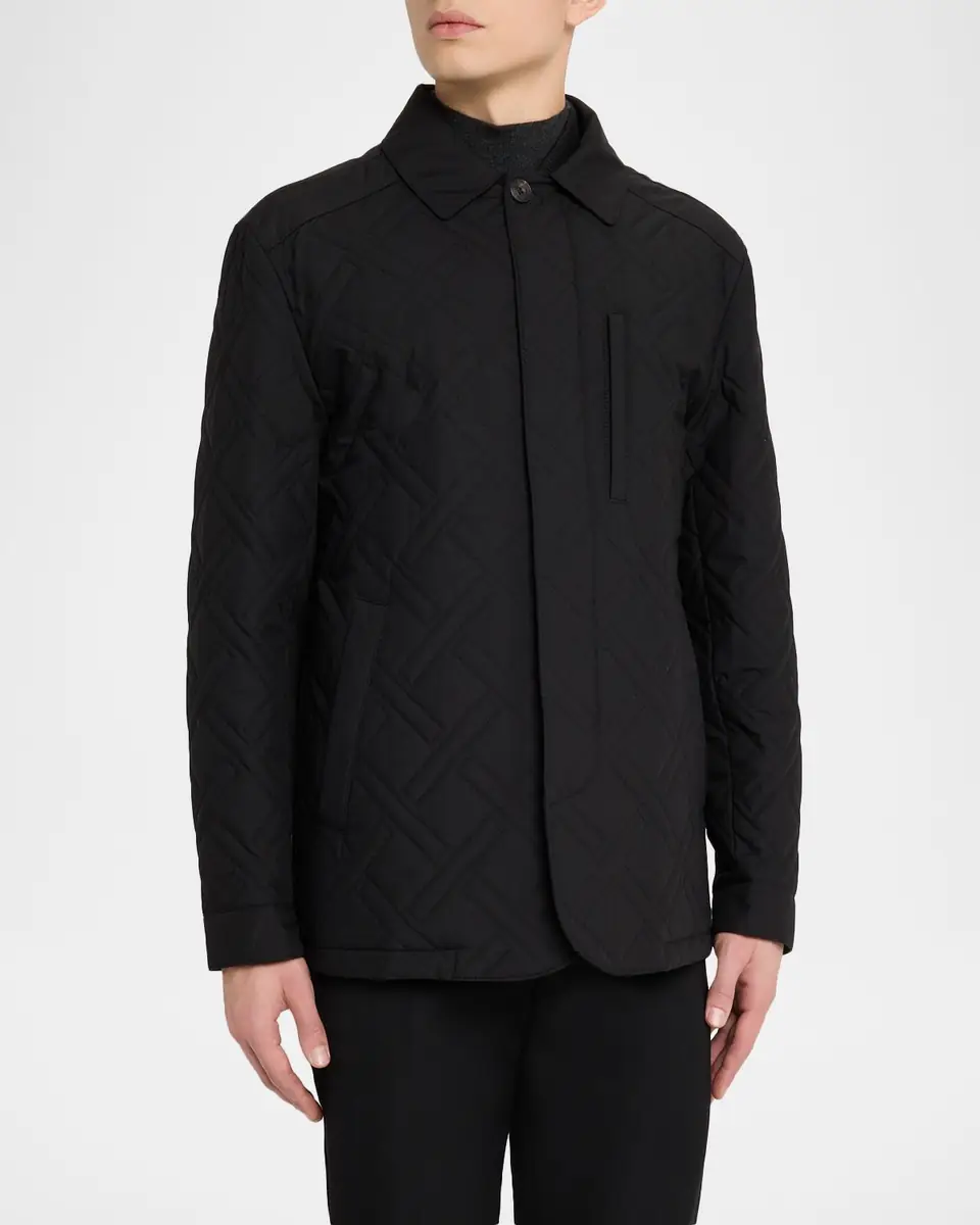 Corneliani Men's Geometric Quilted Jacket | Thumbnail 4 Corneliani Men's Geometric Quilted Jacket | Thumbnail 4