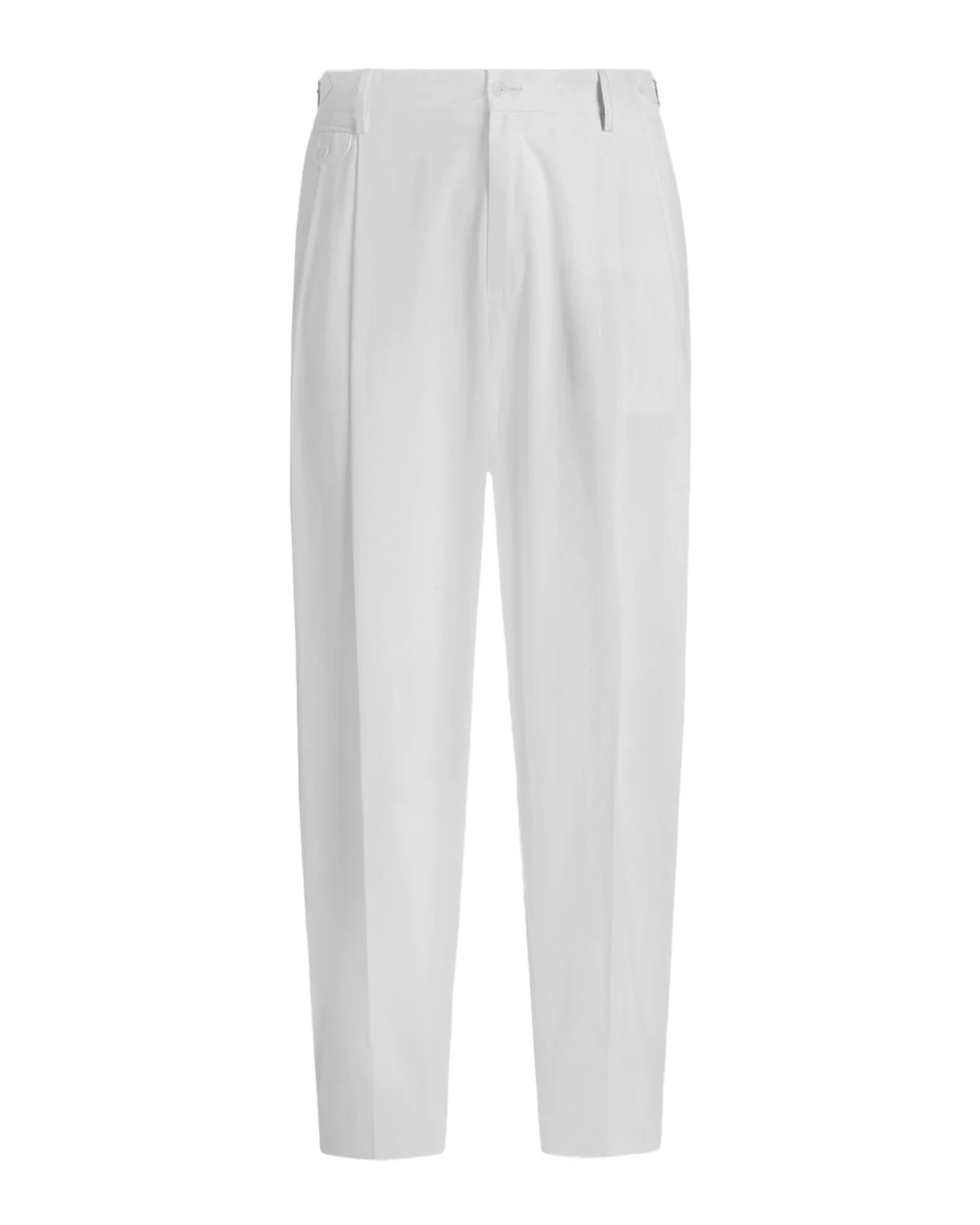Men's Cotton Gabardine Straight-Leg Pleated Pants