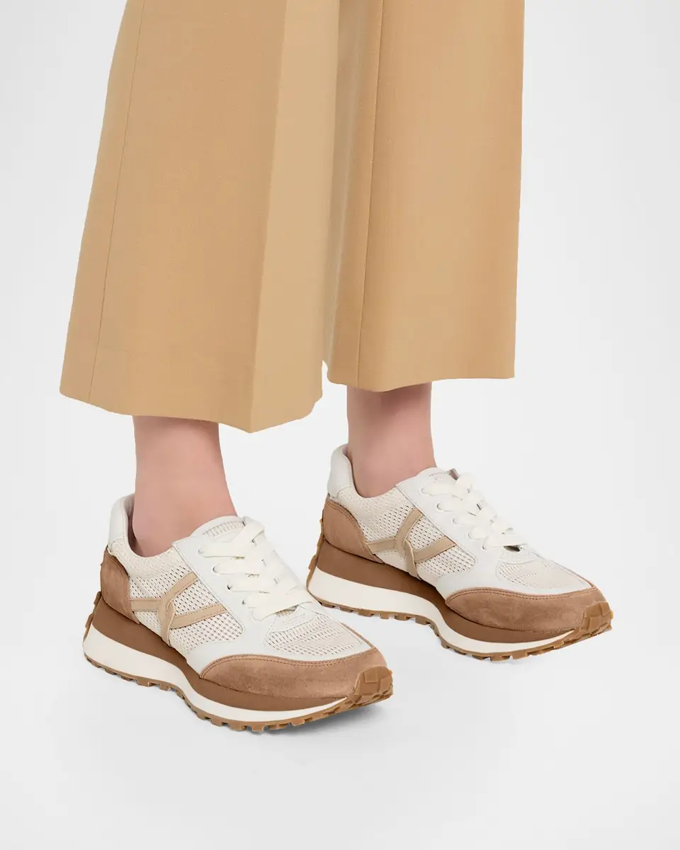 Veronica Beard Valentina Mixed Leather Retro Sneakers | Thumbnail 2 Veronica Beard Valentina Mixed Leather Retro Sneakers | Thumbnail 2