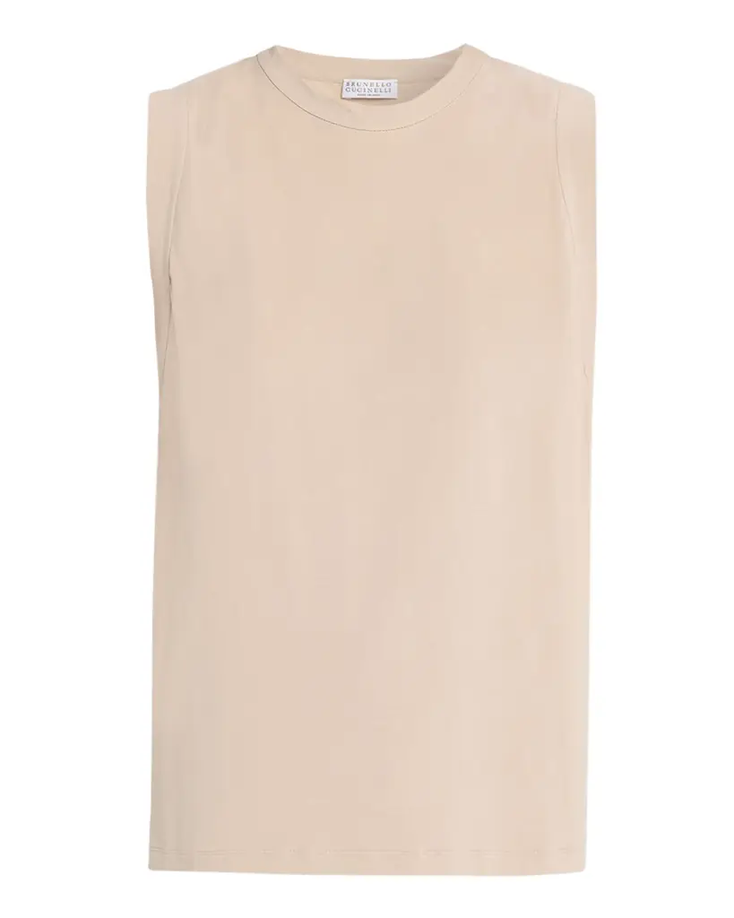 Brunello Cucinelli Cotton Stretch Loose Tank Top | Image 1 Brunello Cucinelli Cotton Stretch Loose Tank Top | Image 1