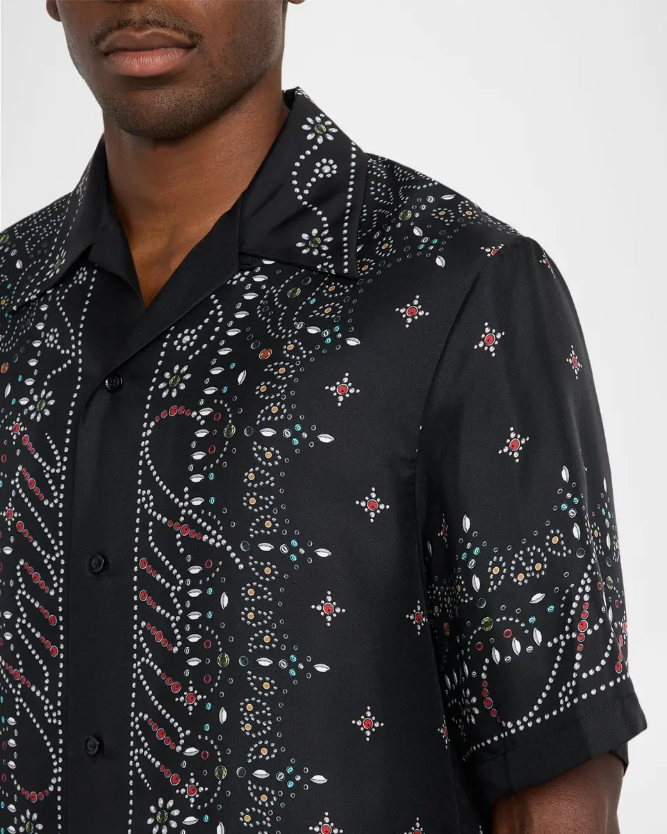Amiri Men's Silk Crystal Print Bowling Shirt | Thumbnail 5 Amiri Men's Silk Crystal Print Bowling Shirt | Thumbnail 5