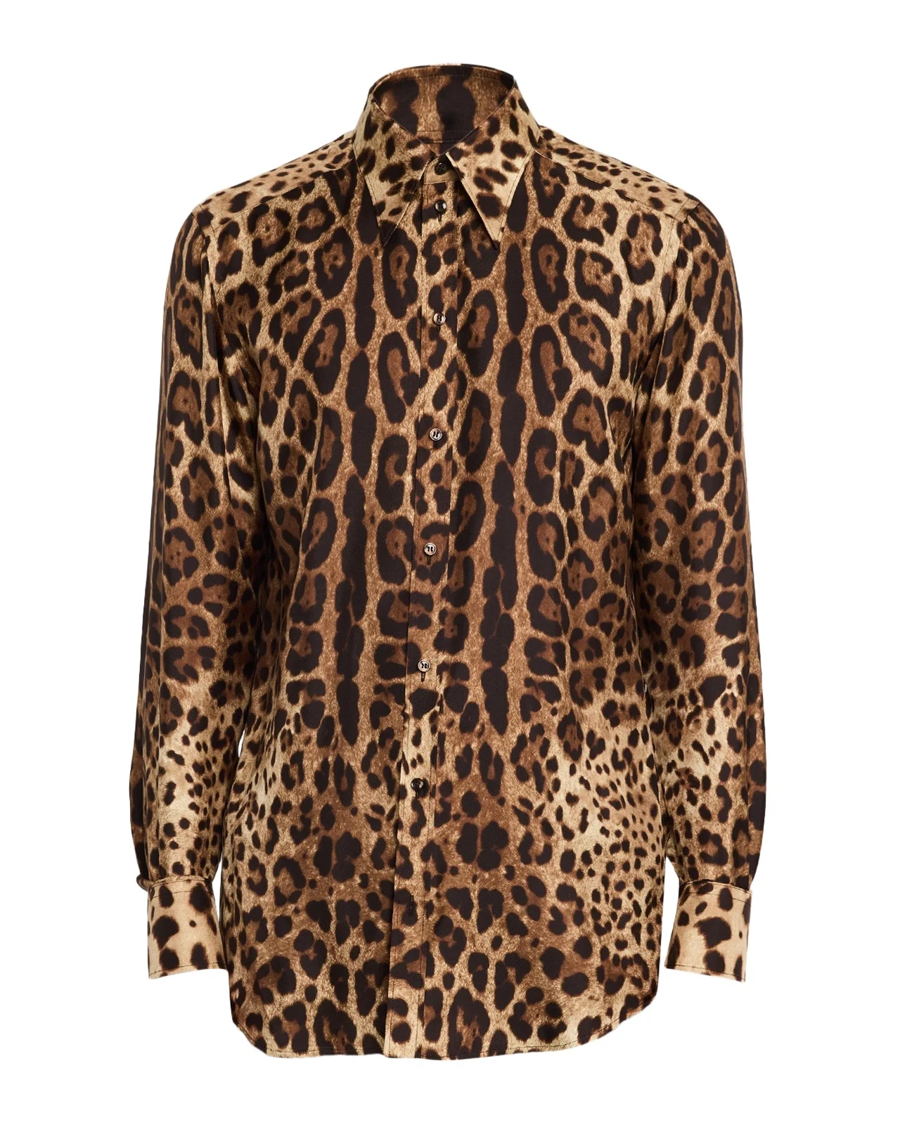 Dolce & Gabbana Men's Leopard-Print Poplin Button-Down Shirt