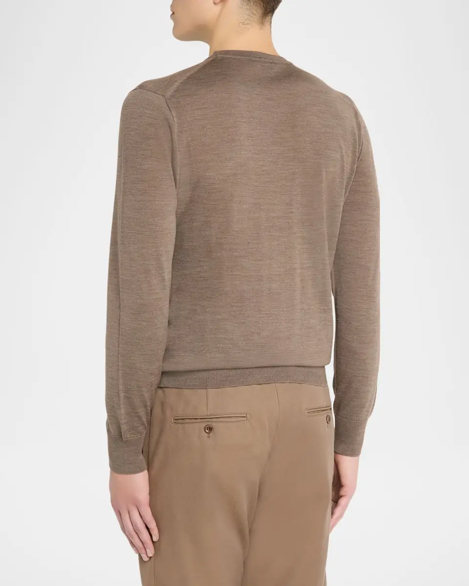 Sease Men's Virgin Wool Heathered Crewneck Sweater | Thumbnail 3 Sease Men's Virgin Wool Heathered Crewneck Sweater | Thumbnail 3