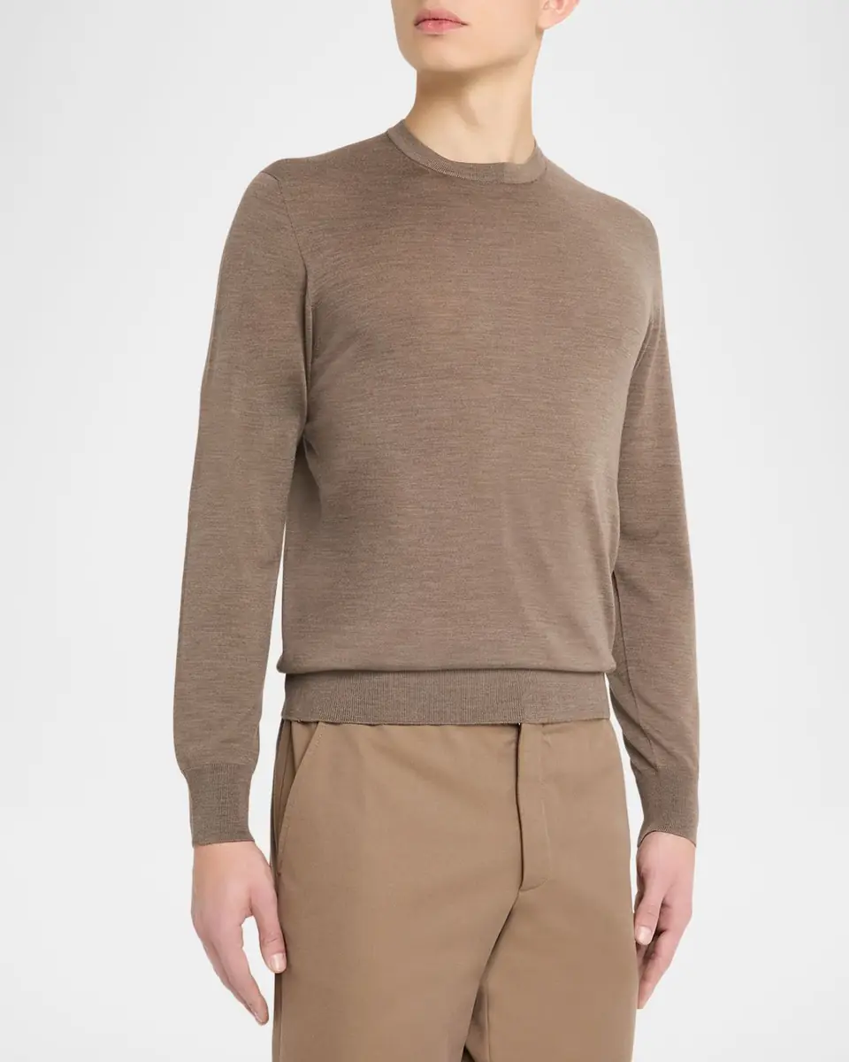 Sease Men's Virgin Wool Heathered Crewneck Sweater | Thumbnail 4 Sease Men's Virgin Wool Heathered Crewneck Sweater | Thumbnail 4