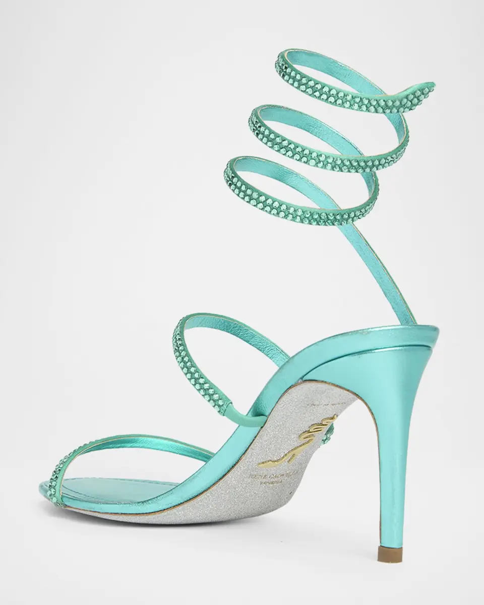 René Caovilla 80mm Cleo Crystal Metallic Leather Sandals | Thumbnail 2 René Caovilla 80mm Cleo Crystal Metallic Leather Sandals | Thumbnail 2