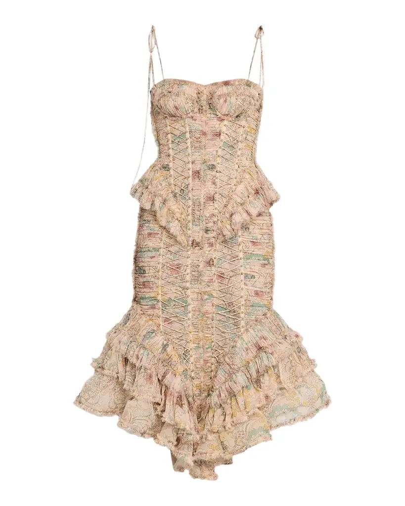 Zimmermann Rebellion Frayed Midi Dress | Image 1 Zimmermann Rebellion Frayed Midi Dress | Image 1