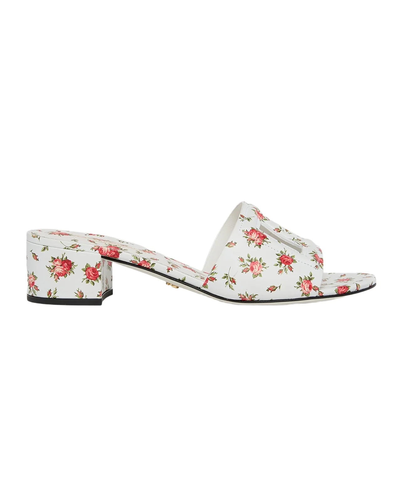 Dolce & Gabbana 40mm DG Cutout Floral Leather Slides