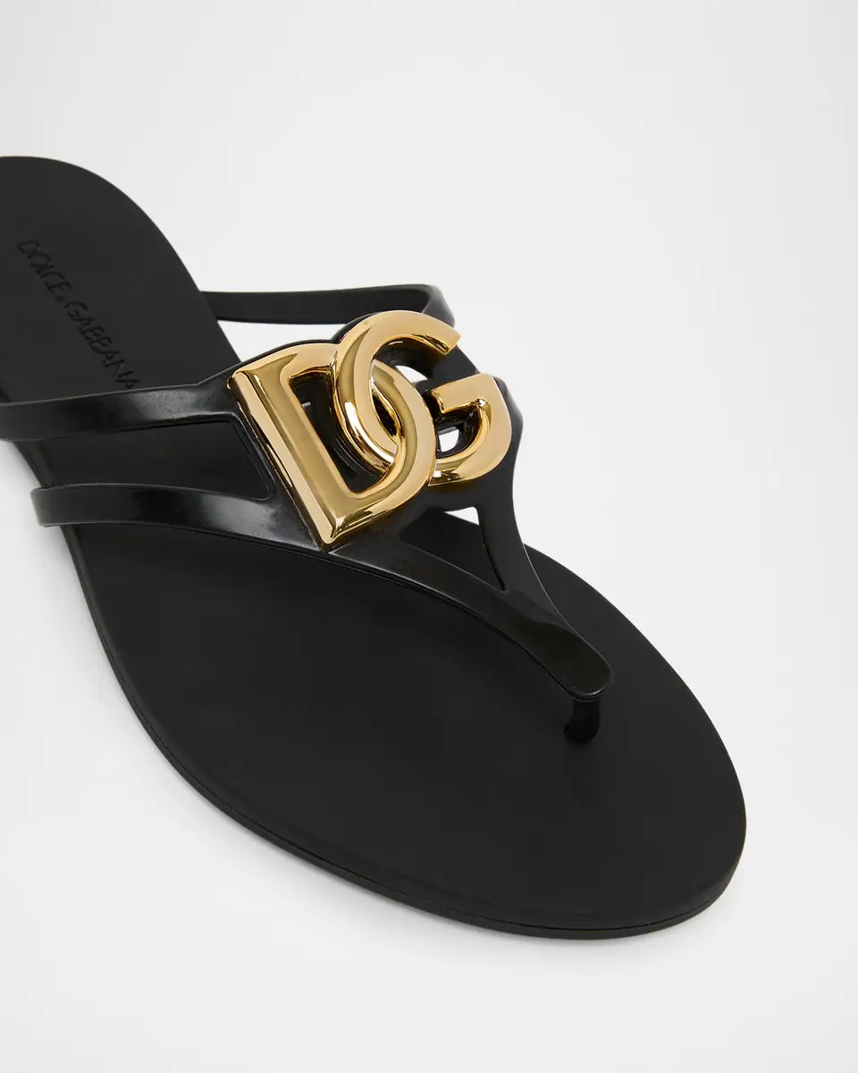 Dolce & Gabbana DG Jelly Flat Thong Sandals | Thumbnail 6 Dolce & Gabbana DG Jelly Flat Thong Sandals | Thumbnail 6