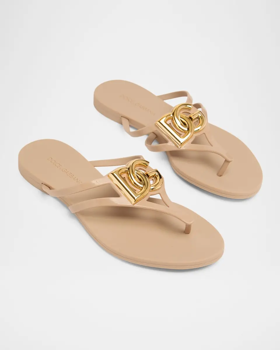 Dolce & Gabbana DG Jelly Flat Thong Sandals | Thumbnail 10 Dolce & Gabbana DG Jelly Flat Thong Sandals | Thumbnail 10