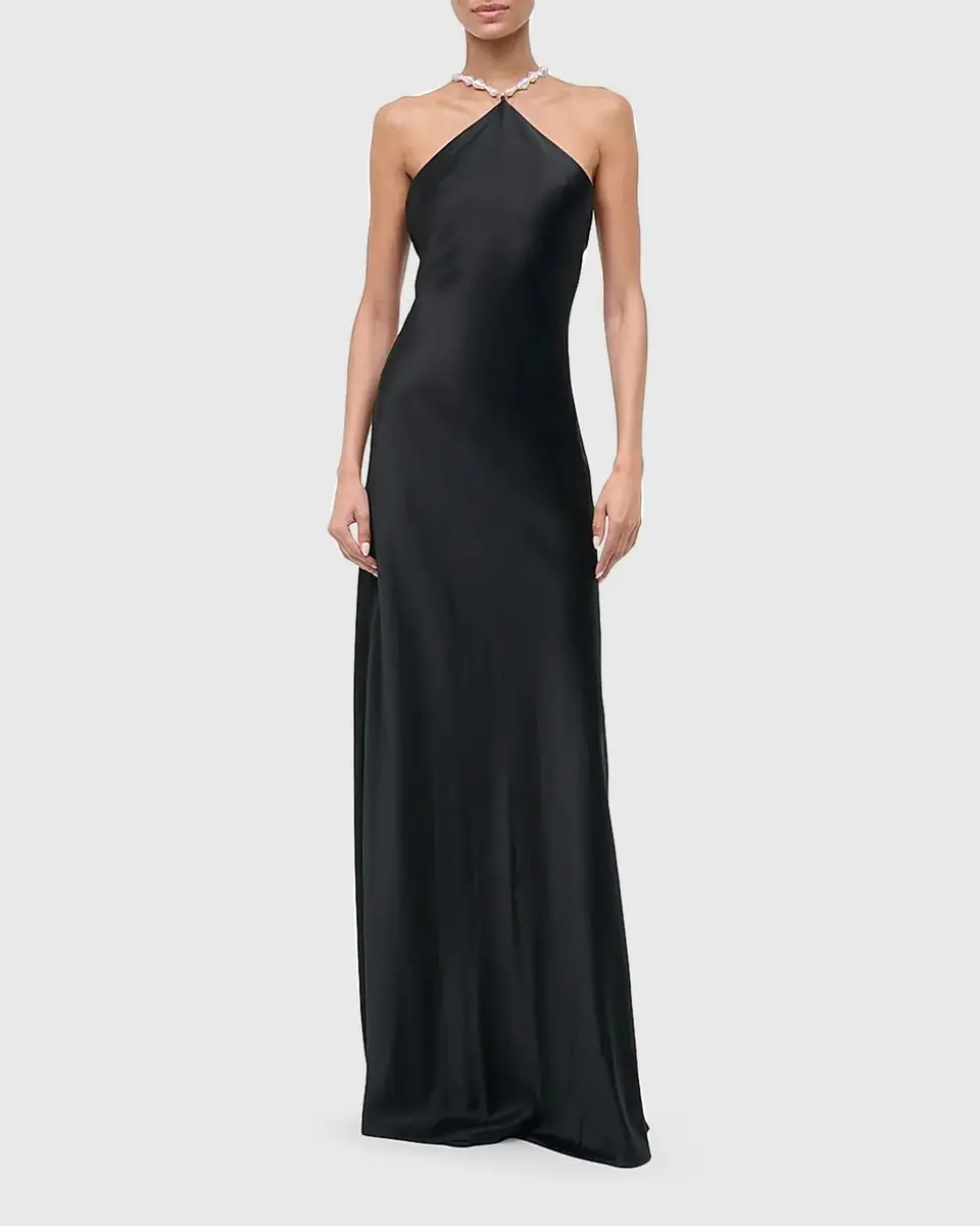 Staud Cadence Satin Pearly-Strap Maxi Dress | Thumbnail 2 Staud Cadence Satin Pearly-Strap Maxi Dress | Thumbnail 2