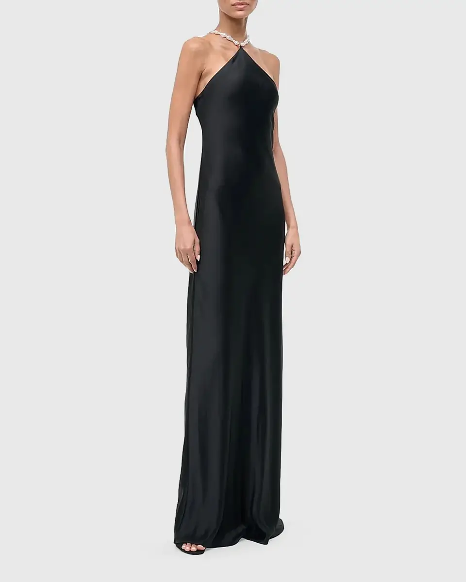 Staud Cadence Satin Pearly-Strap Maxi Dress | Thumbnail 4 Staud Cadence Satin Pearly-Strap Maxi Dress | Thumbnail 4