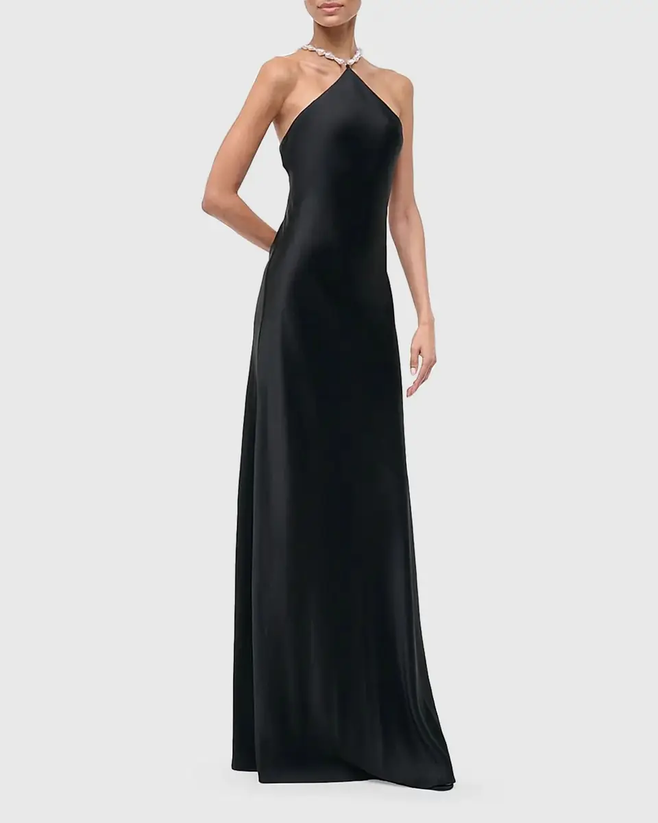 Staud Cadence Satin Pearly-Strap Maxi Dress | Thumbnail 5 Staud Cadence Satin Pearly-Strap Maxi Dress | Thumbnail 5