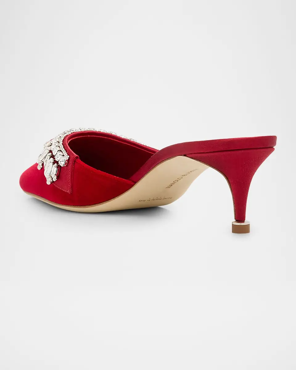 Manolo Blahnik 50mm Tulipe Embellished Velvet Mule Pumps | Thumbnail 3