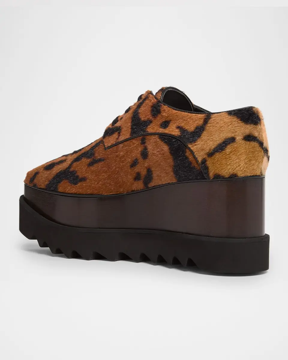 Stella McCartney Sneak-Elyse Ocelot Velvet Toothed-Sole Platform Sneakers | Thumbnail 2 Stella McCartney Sneak-Elyse Ocelot Velvet Toothed-Sole Platform Sneakers | Thumbnail 2