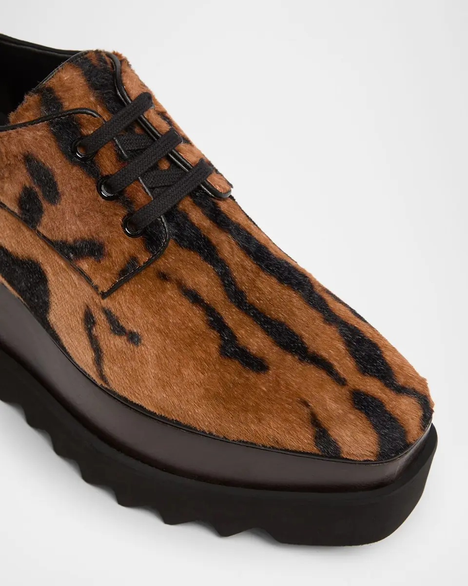Stella McCartney Sneak-Elyse Ocelot Velvet Toothed-Sole Platform Sneakers | Thumbnail 4 Stella McCartney Sneak-Elyse Ocelot Velvet Toothed-Sole Platform Sneakers | Thumbnail 4