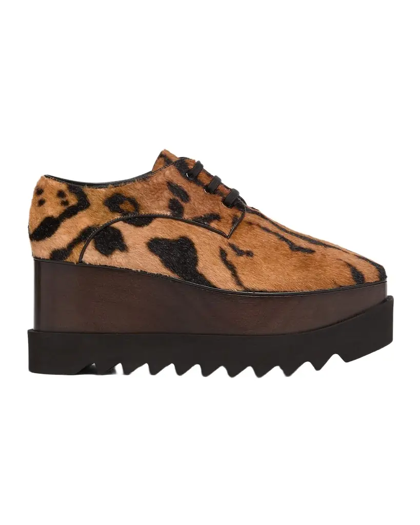 Sneak-Elyse Ocelot Velvet Toothed-Sole Platform Sneakers Sneak-Elyse Ocelot Velvet Toothed-Sole Platform Sneakers