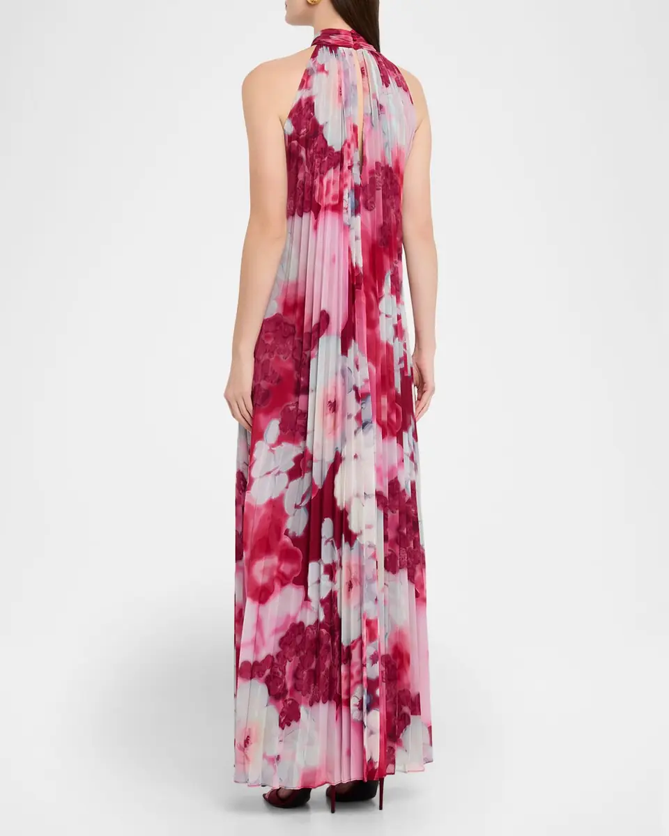 Ungaro Ira Pleated Floral-Print Halter Gown | Thumbnail 3 Ungaro Ira Pleated Floral-Print Halter Gown | Thumbnail 3