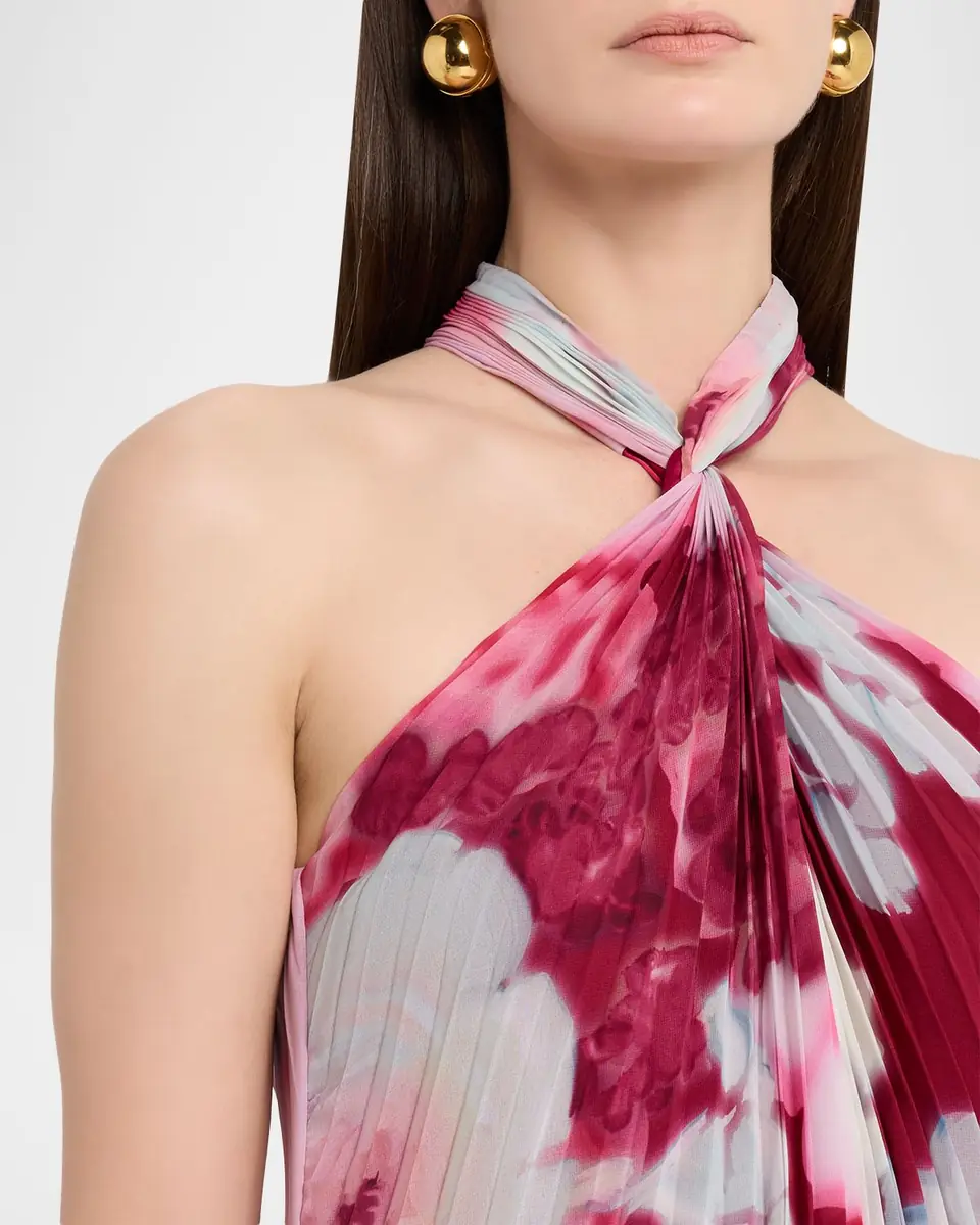 Ungaro Ira Pleated Floral-Print Halter Gown | Thumbnail 5 Ungaro Ira Pleated Floral-Print Halter Gown | Thumbnail 5