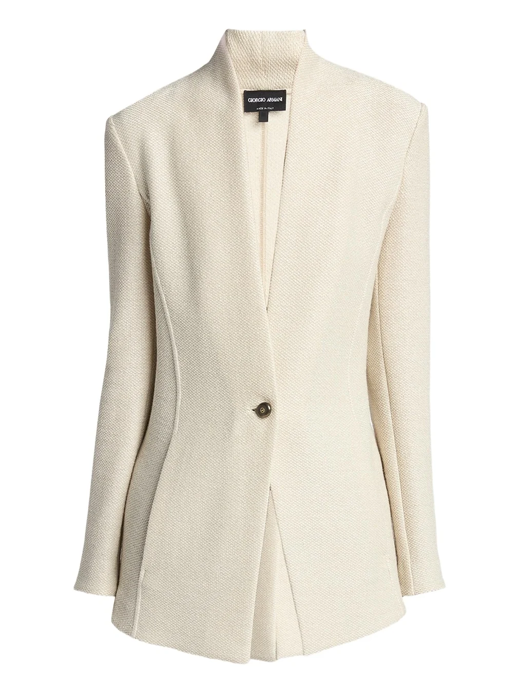 Giorgio Armani Single-Breasted Tweed Blazer Jacket
