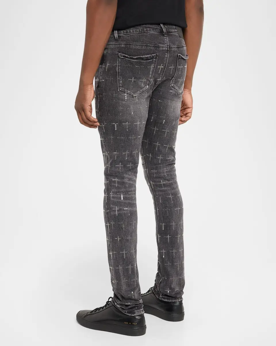 RTA Men's Bryant Grey Denim Skinny Jeans | Thumbnail 3 RTA Men's Bryant Grey Denim Skinny Jeans | Thumbnail 3