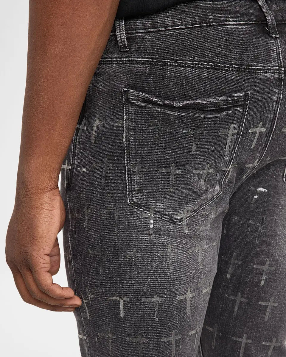 RTA Men's Bryant Grey Denim Skinny Jeans | Thumbnail 5 RTA Men's Bryant Grey Denim Skinny Jeans | Thumbnail 5