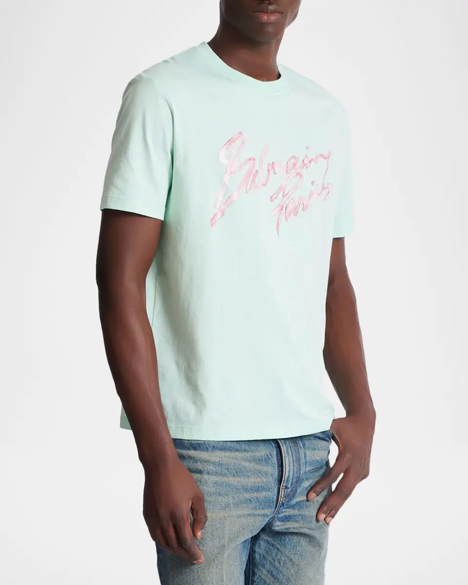 Balmain Men's Paris Printed Cotton T-Shirt | Thumbnail 5 Balmain Men's Paris Printed Cotton T-Shirt | Thumbnail 5