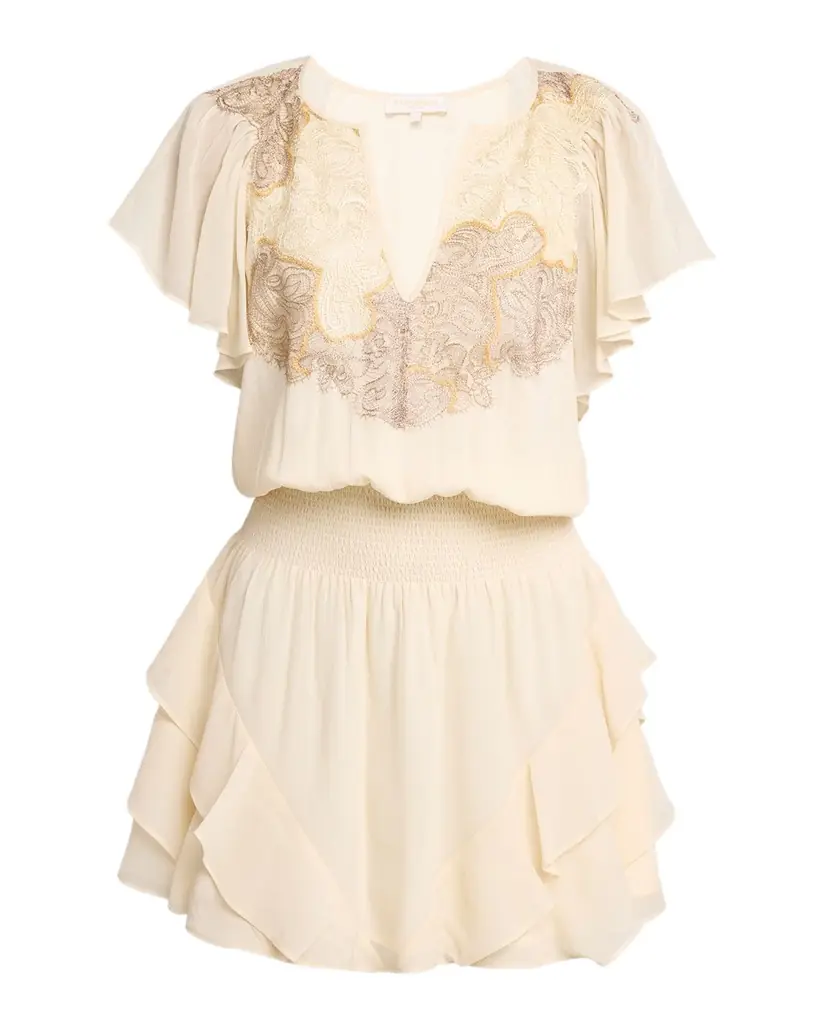 Ramy Brook Ismeria Embroidered Chiffon Mini Dress