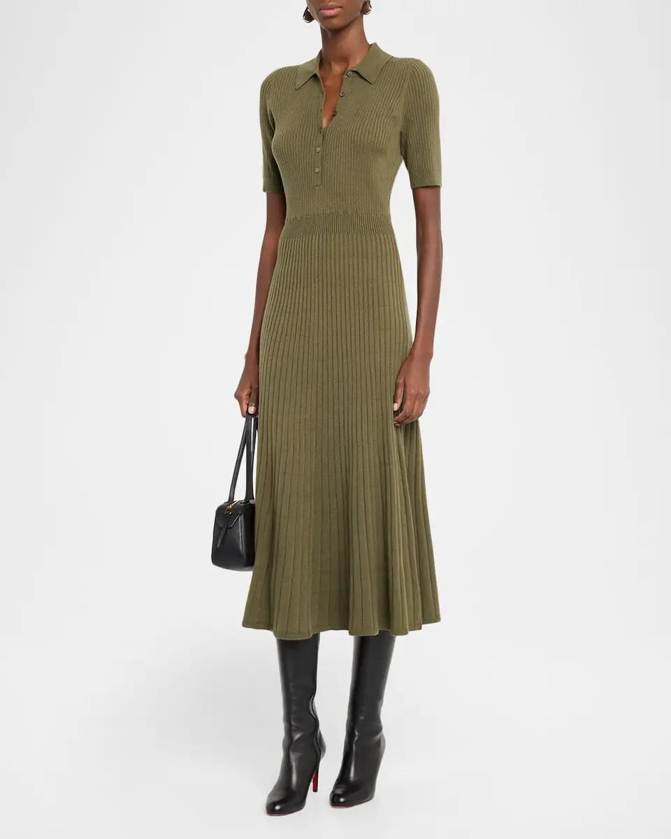 PAIGE Mathilda Short-Sleeve Rib-Knit Dress | Thumbnail 4 PAIGE Mathilda Short-Sleeve Rib-Knit Dress | Thumbnail 4